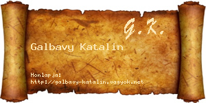 Galbavy Katalin névjegykártya